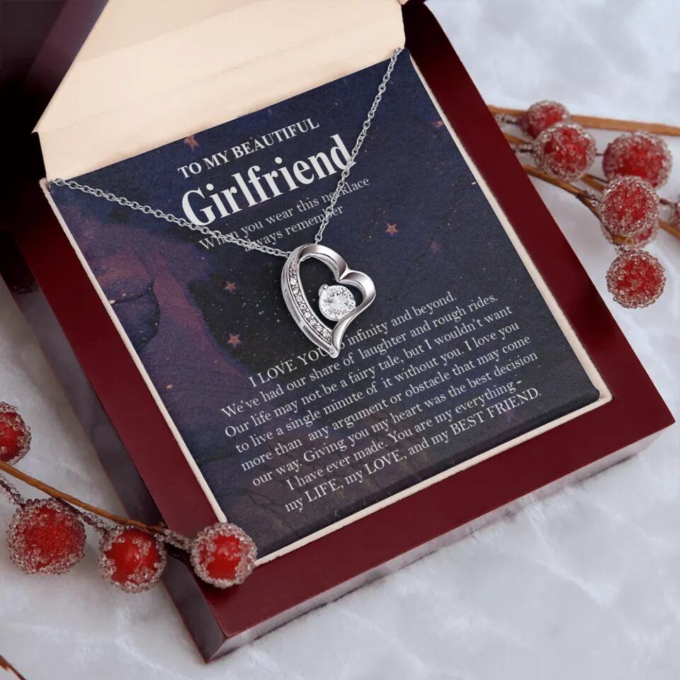 Personalized Valentine Gifts - To My Beautiful Girlfriend/Wife I Love You Personalized Necklace