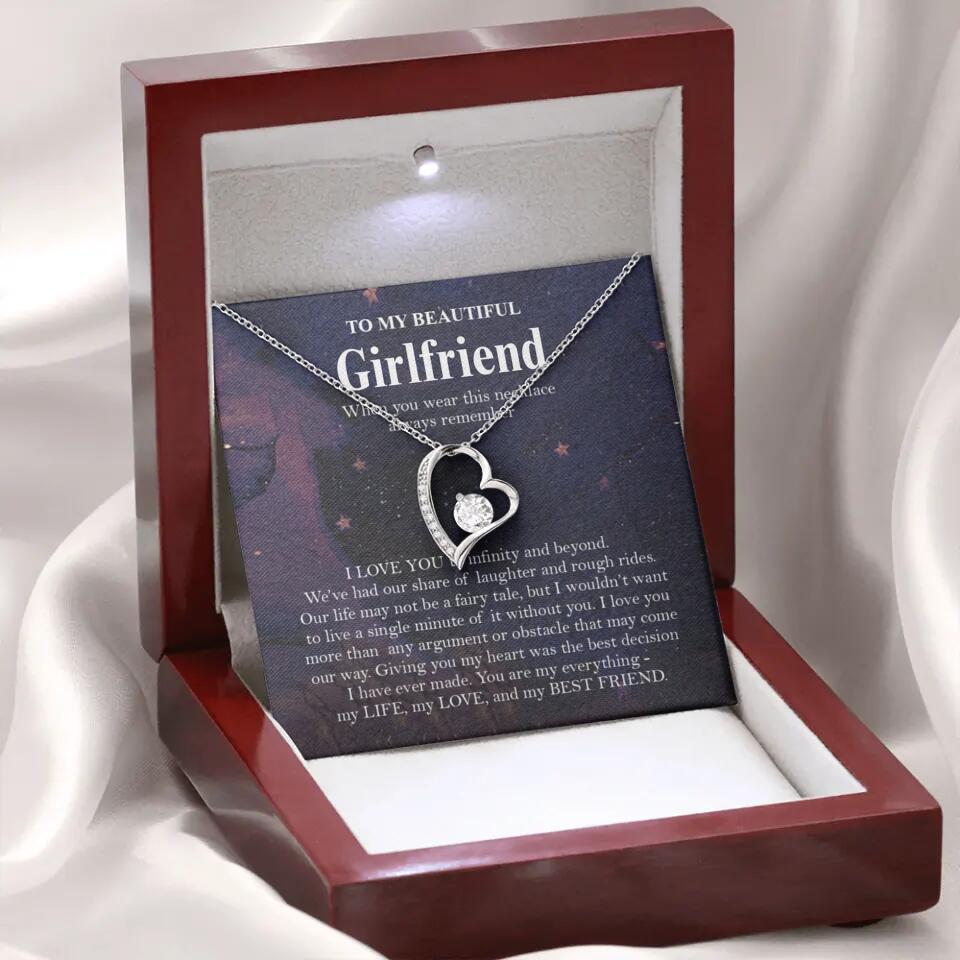 Personalized Valentine Gifts - To My Beautiful Girlfriend/Wife I Love You Personalized Necklace