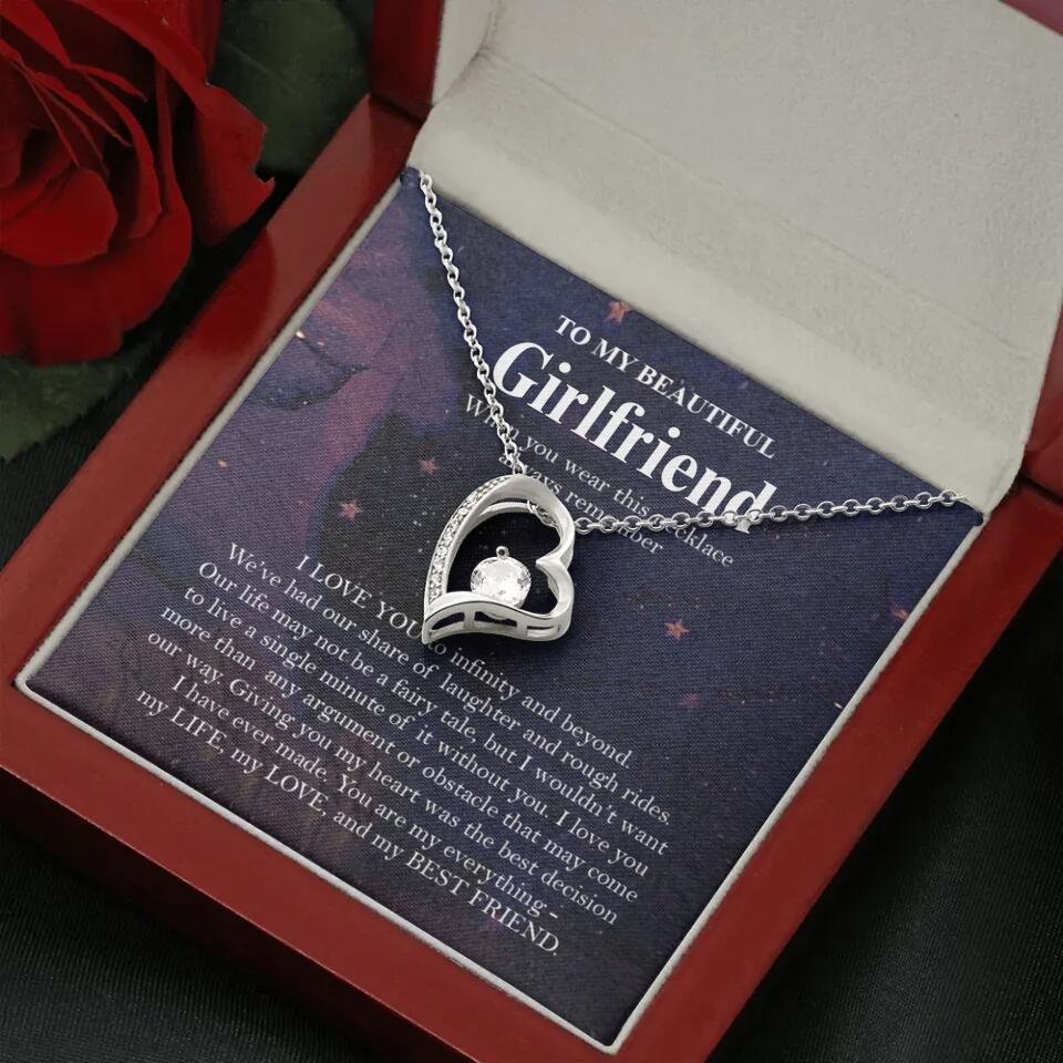 Personalized Valentine Gifts - To My Beautiful Girlfriend/Wife I Love You Personalized Necklace