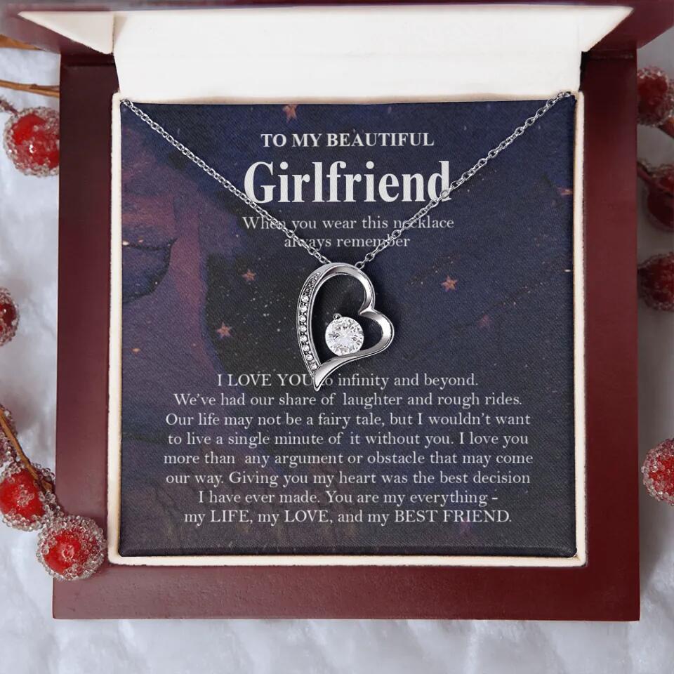 Personalized Valentine Gifts - To My Beautiful Girlfriend/Wife I Love You Personalized Necklace