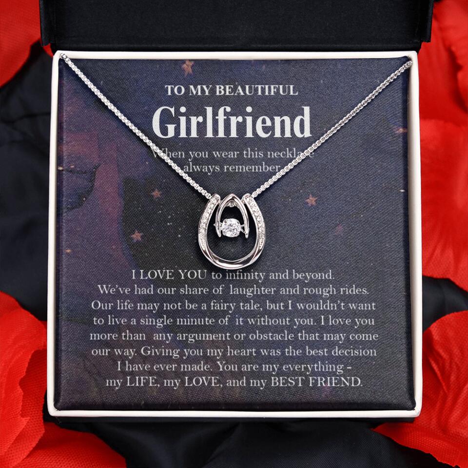 Personalized Valentine Gifts - To My Beautiful Girlfriend/Wife I Love You Personalized Necklace