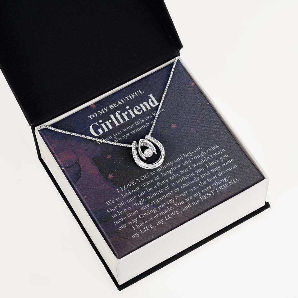 Personalized Valentine Gifts - To My Beautiful Girlfriend/Wife I Love You Personalized Necklace