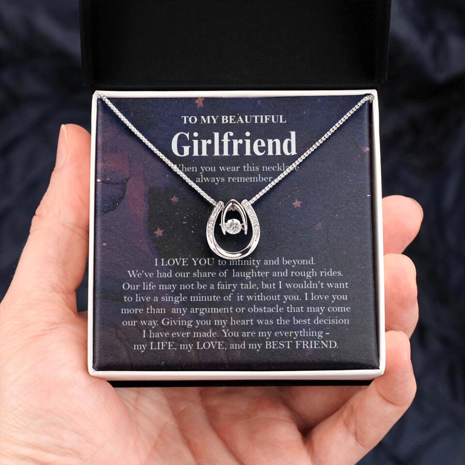 Personalized Valentine Gifts - To My Beautiful Girlfriend/Wife I Love You Personalized Necklace