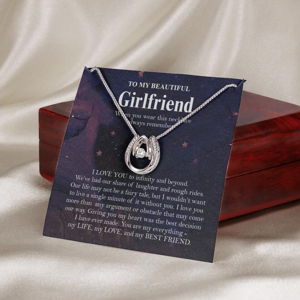 Personalized Valentine Gifts - To My Beautiful Girlfriend/Wife I Love You Personalized Necklace