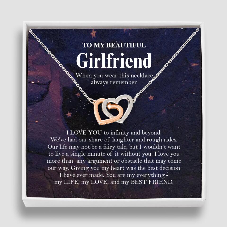 Personalized Valentine Gifts - To My Beautiful Girlfriend/Wife I Love You Personalized Necklace
