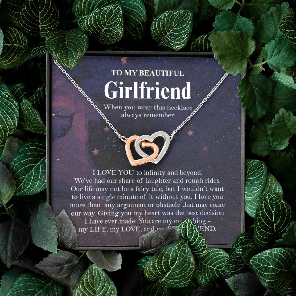 Personalized Valentine Gifts - To My Beautiful Girlfriend/Wife I Love You Personalized Necklace