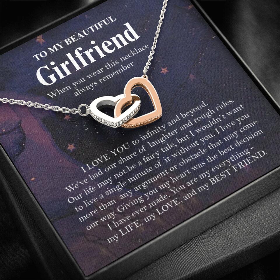 Personalized Valentine Gifts - To My Beautiful Girlfriend/Wife I Love You Personalized Necklace