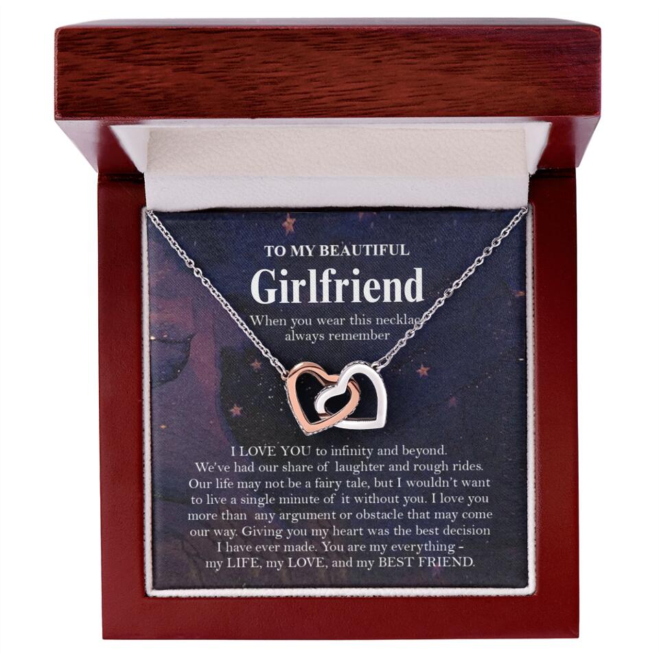 Personalized Valentine Gifts - To My Beautiful Girlfriend/Wife I Love You Personalized Necklace