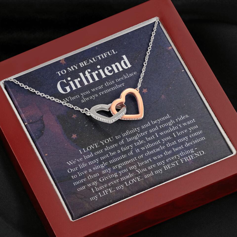 Personalized Valentine Gifts - To My Beautiful Girlfriend/Wife I Love You Personalized Necklace