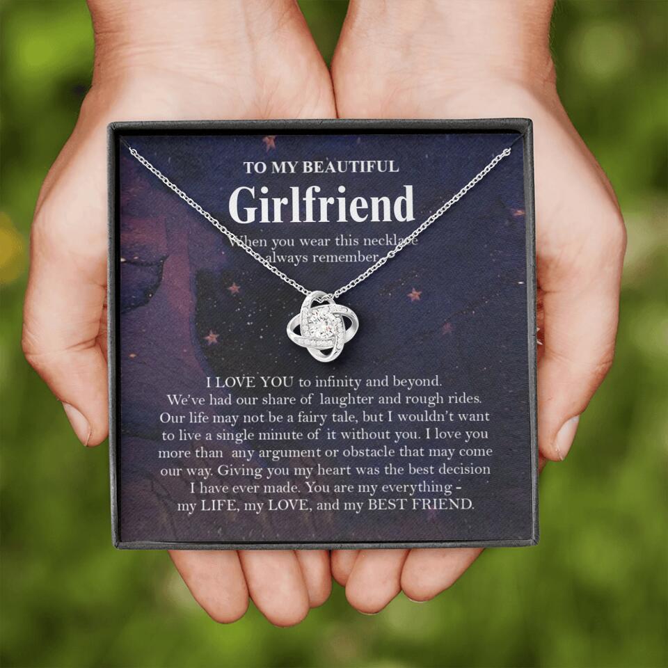 Personalized Valentine Gifts - To My Beautiful Girlfriend/Wife I Love You Personalized Necklace