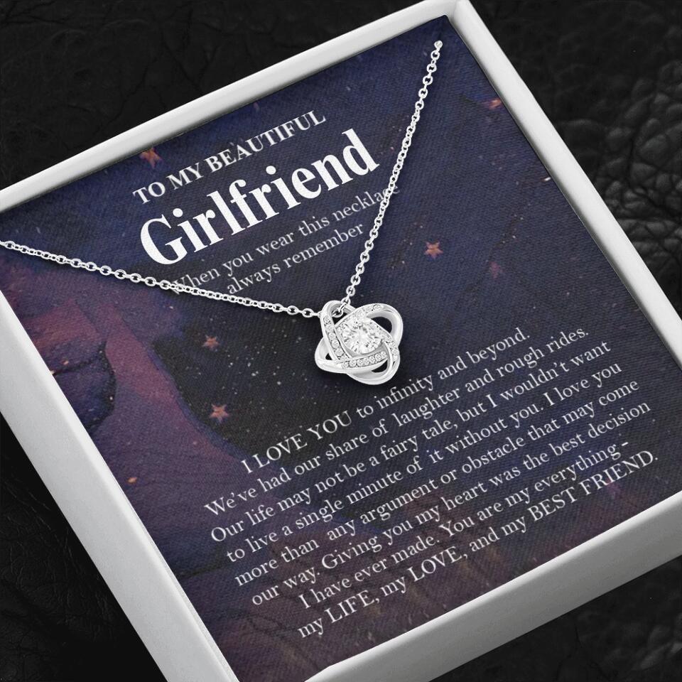 Personalized Valentine Gifts - To My Beautiful Girlfriend/Wife I Love You Personalized Necklace