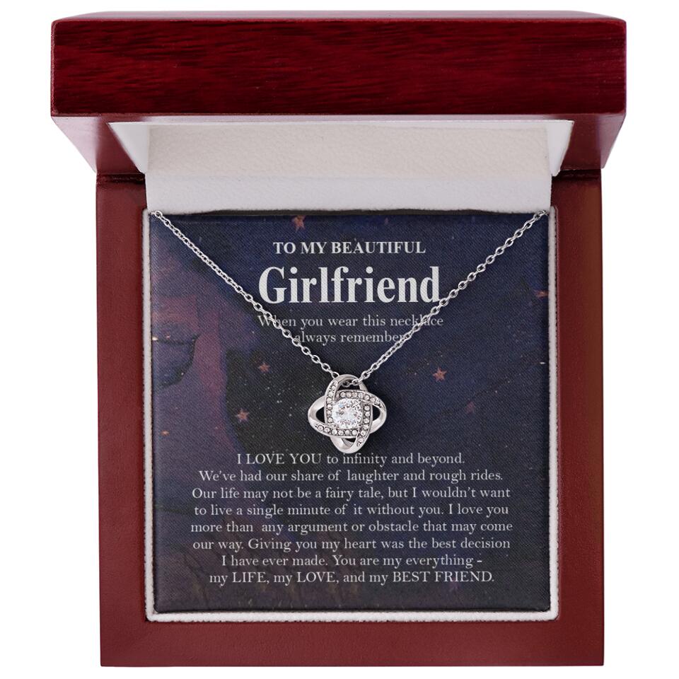 Personalized Valentine Gifts - To My Beautiful Girlfriend/Wife I Love You Personalized Necklace