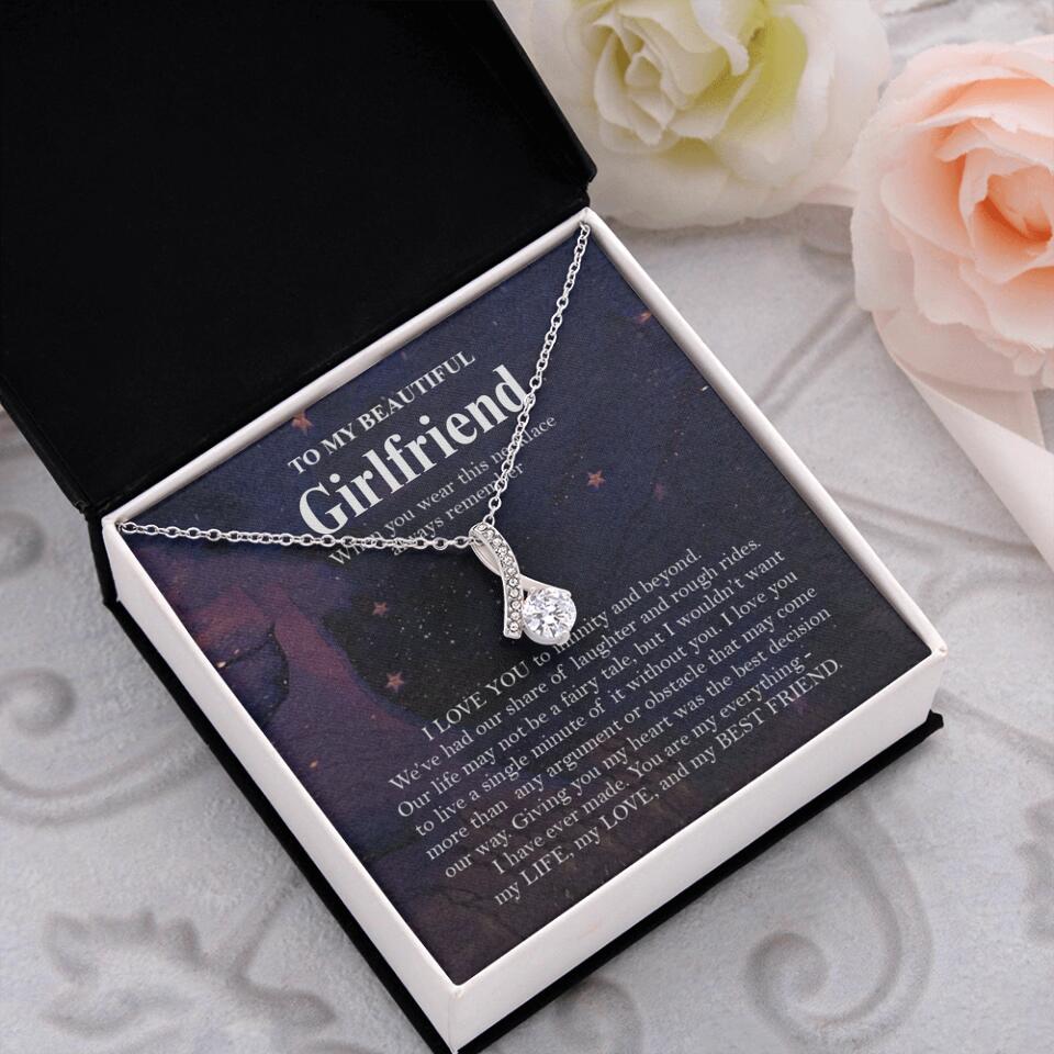 Personalized Valentine Gifts - To My Beautiful Girlfriend/Wife I Love You Personalized Necklace