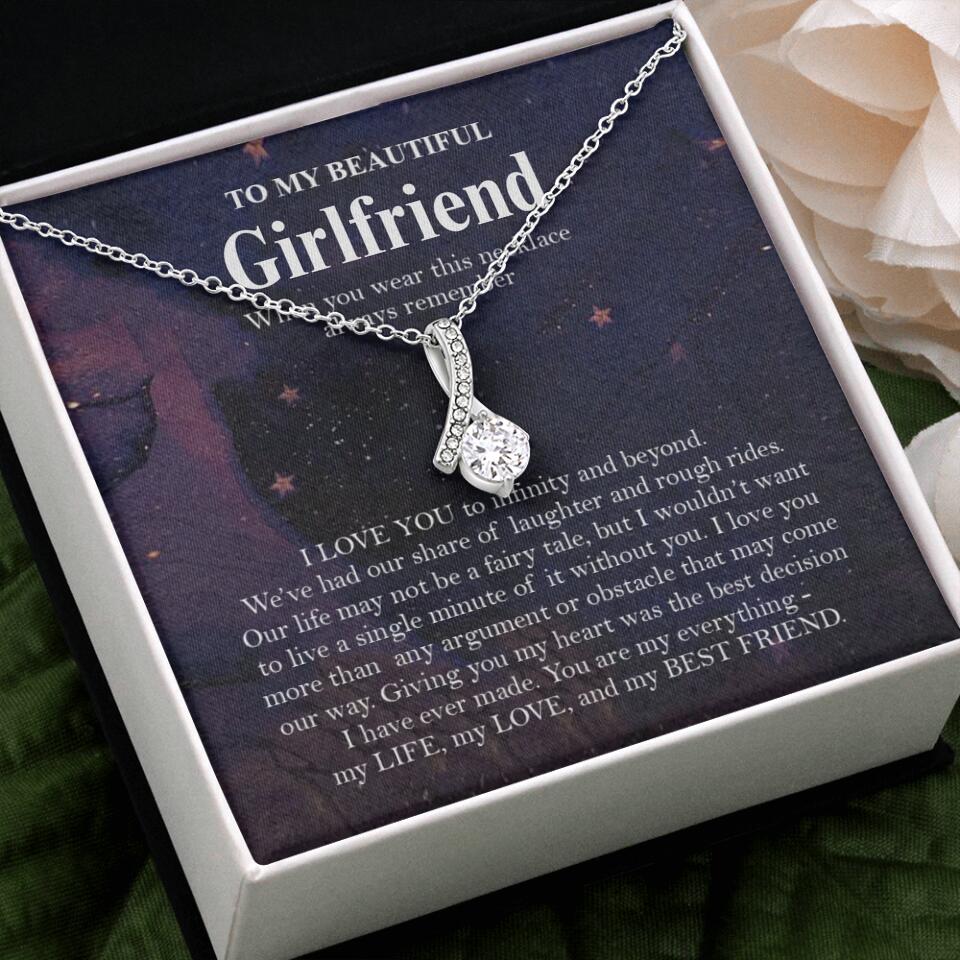 Personalized Valentine Gifts - To My Beautiful Girlfriend/Wife I Love You Personalized Necklace