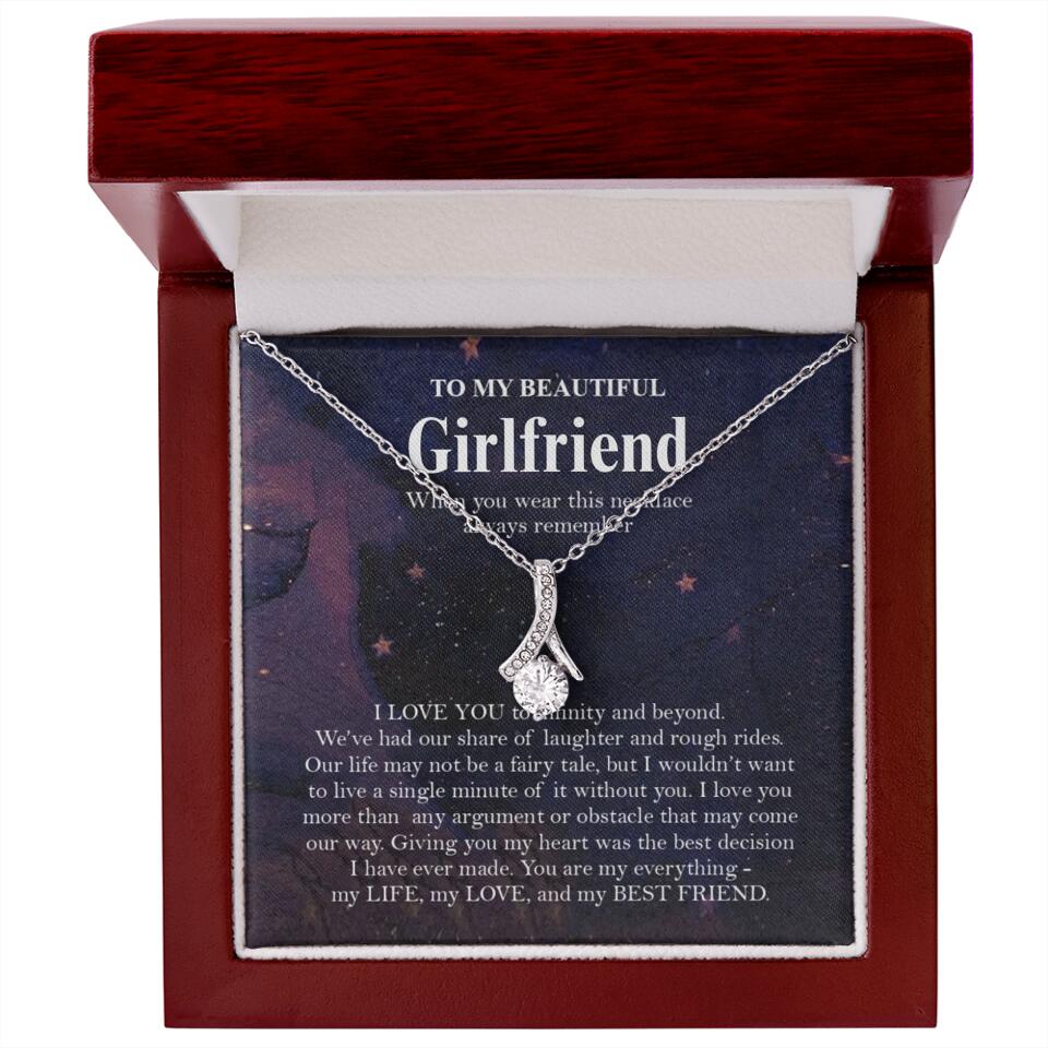 Personalized Valentine Gifts - To My Beautiful Girlfriend/Wife I Love You Personalized Necklace