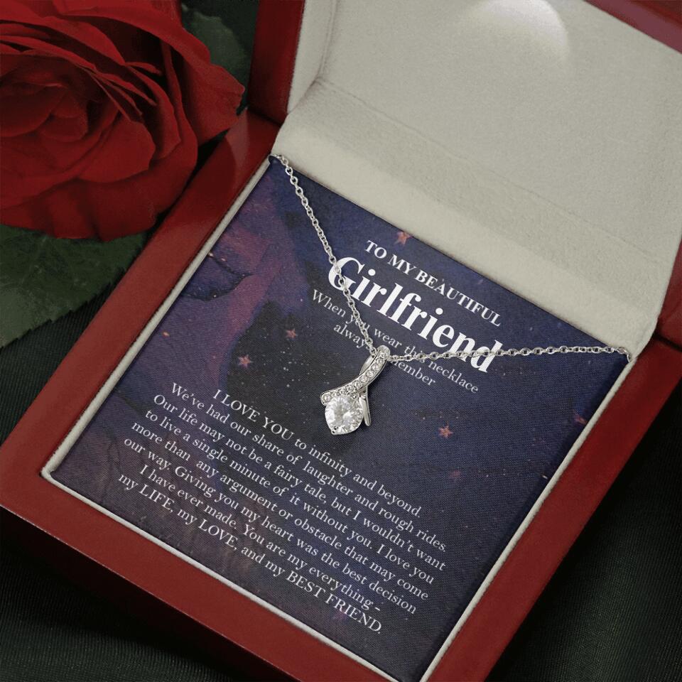 Personalized Valentine Gifts - To My Beautiful Girlfriend/Wife I Love You Personalized Necklace