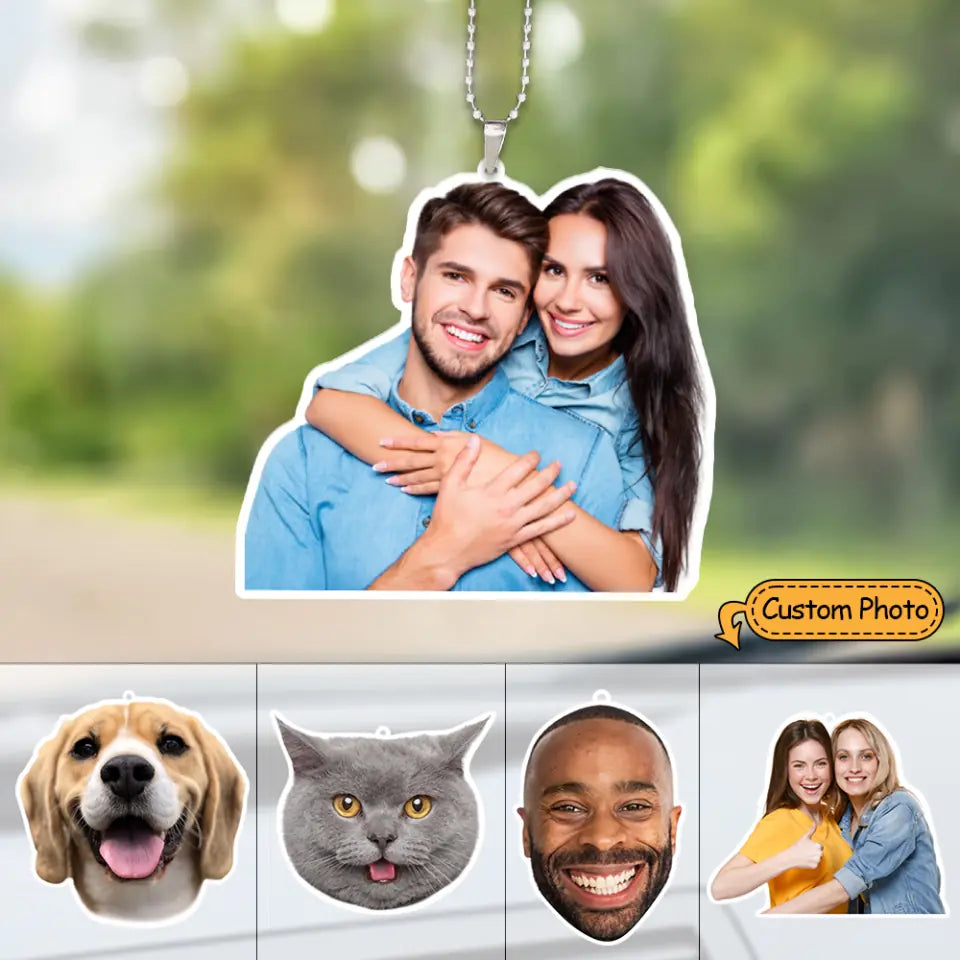 Dog Cat Bff Husband Wife Boyfriend Girlfriend Face Personalized Shape Ornament