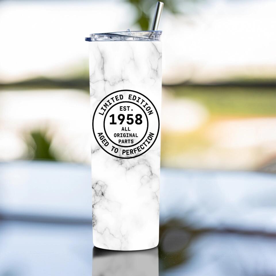 Limited Edition Aged to Perfection Custom Tumbler Birthday Gift For Men