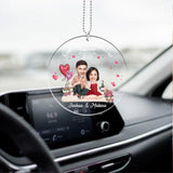 Our First Valentine Together - Custom Face Car Ornament - Best Valentine Couple For Him Her On Valentine Anniversary - 301IHPLNOR061