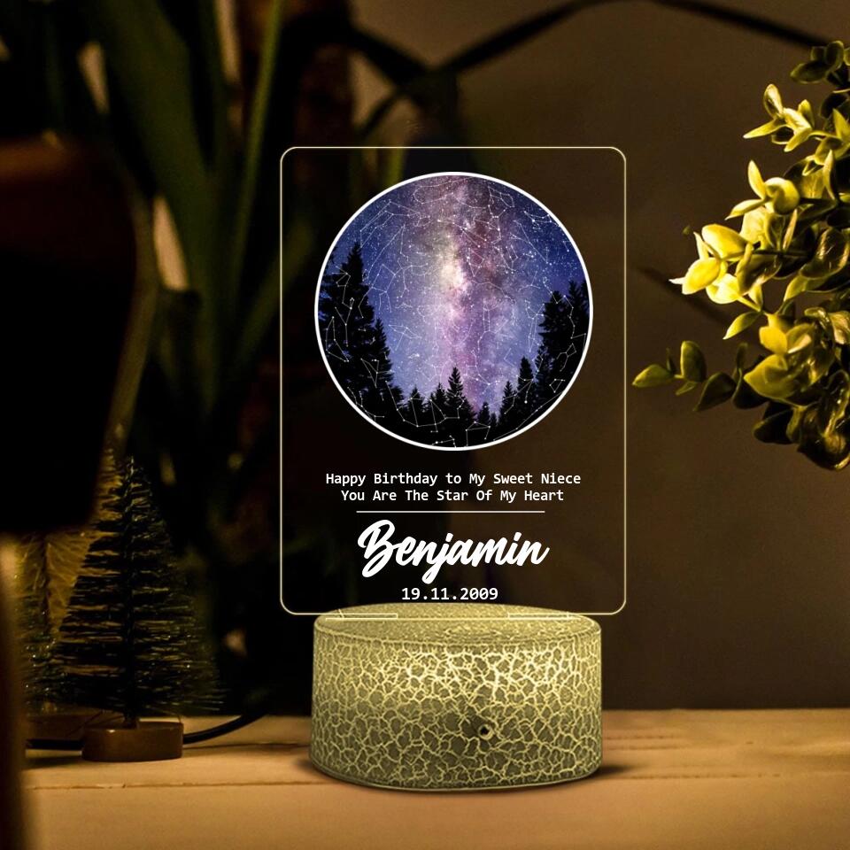 Happy Birthday You Are the Star of My Heart - Custom Star Map