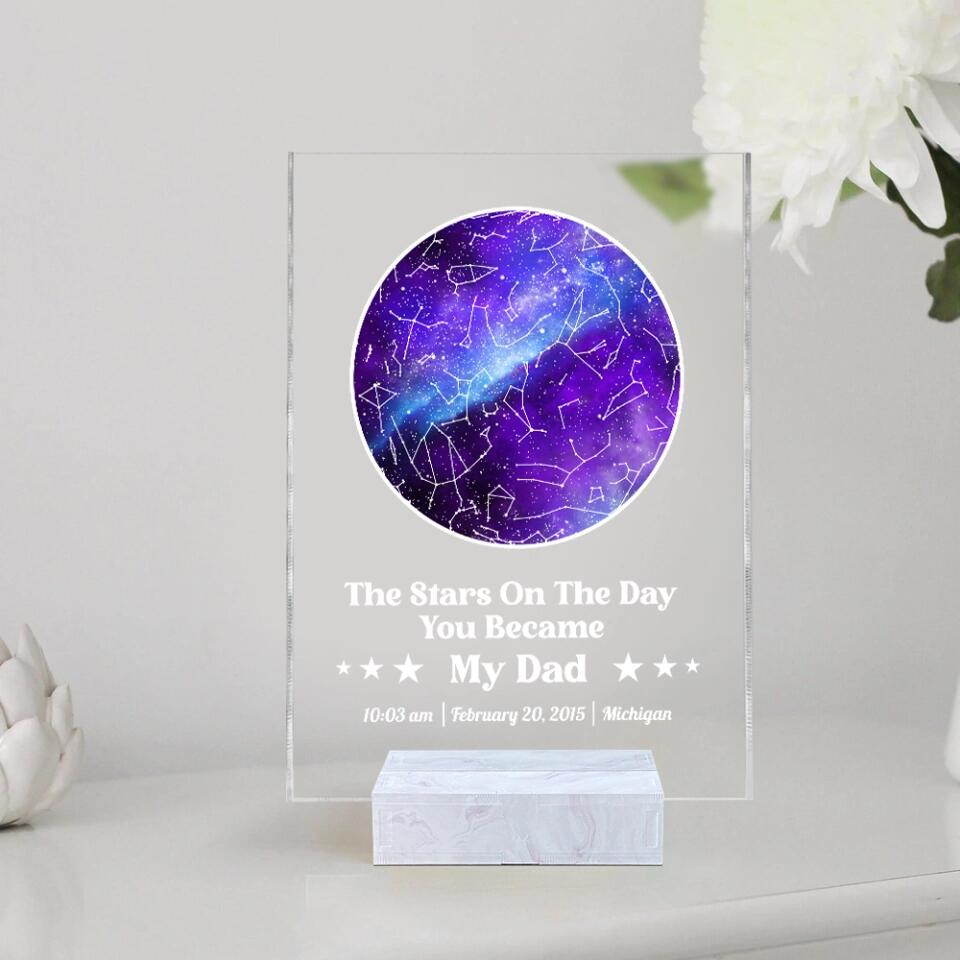 Star Map The Stars on The Day You Became My Mom Dad Grandma Grandpa Uncle Aunt Personalized Acrylic Plaque