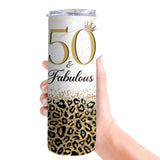 Birthday Gifts for Women Fabulous - Skinny Tumbler Custom Background and Name -  Best Birthday Gifts - 301IHPBNTU023