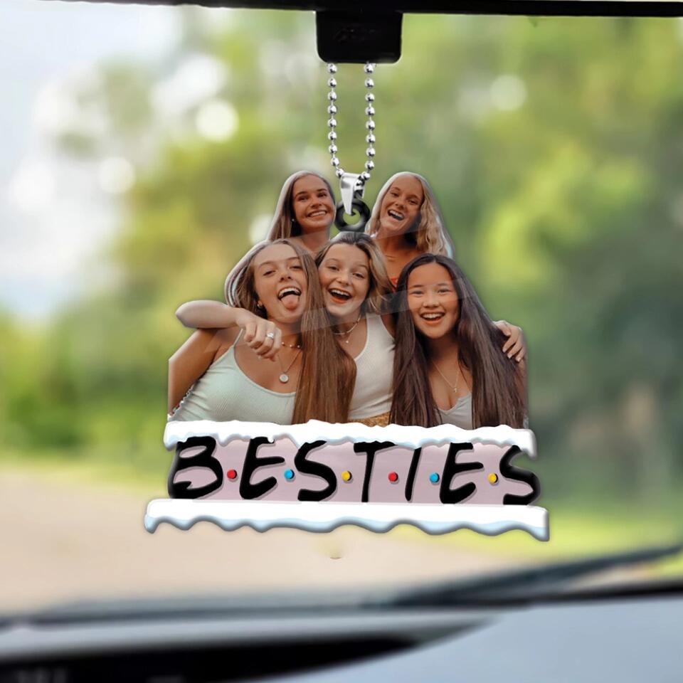 Bestie Custom Photo Background Removal - Personalized Car Ornament