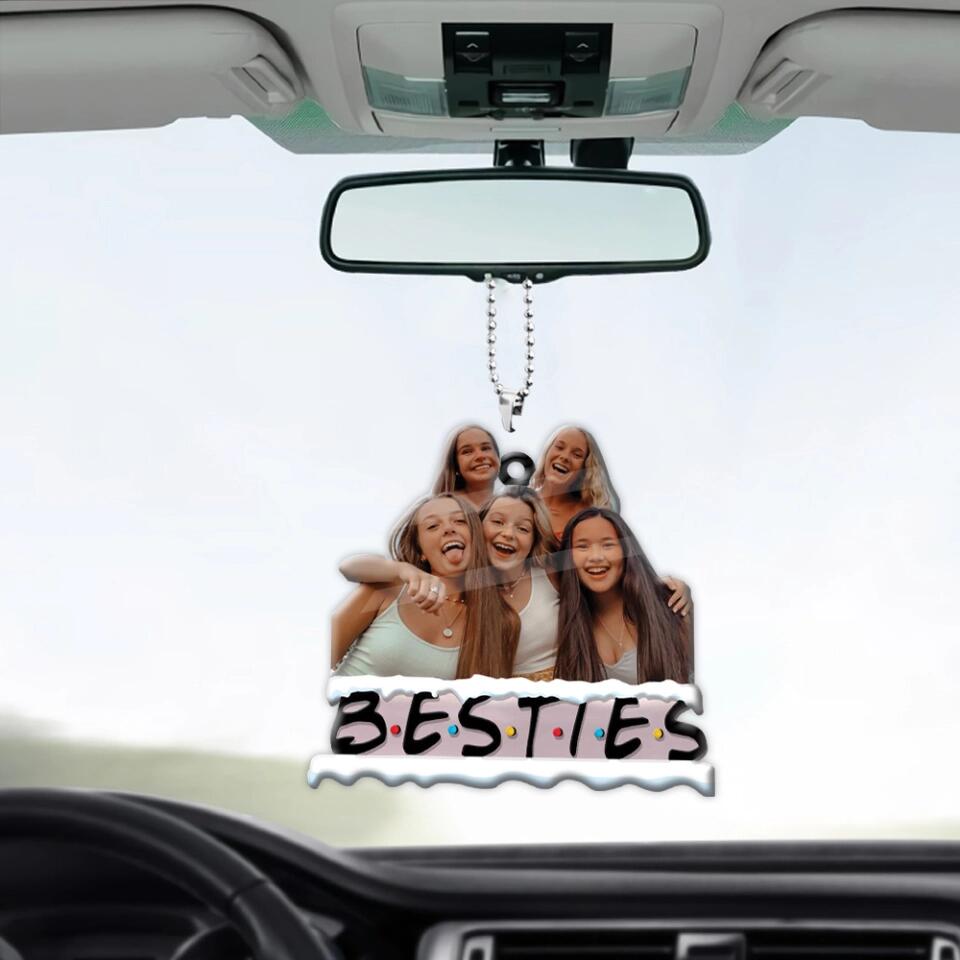 Bestie Custom Photo Background Removal - Personalized Car Ornament