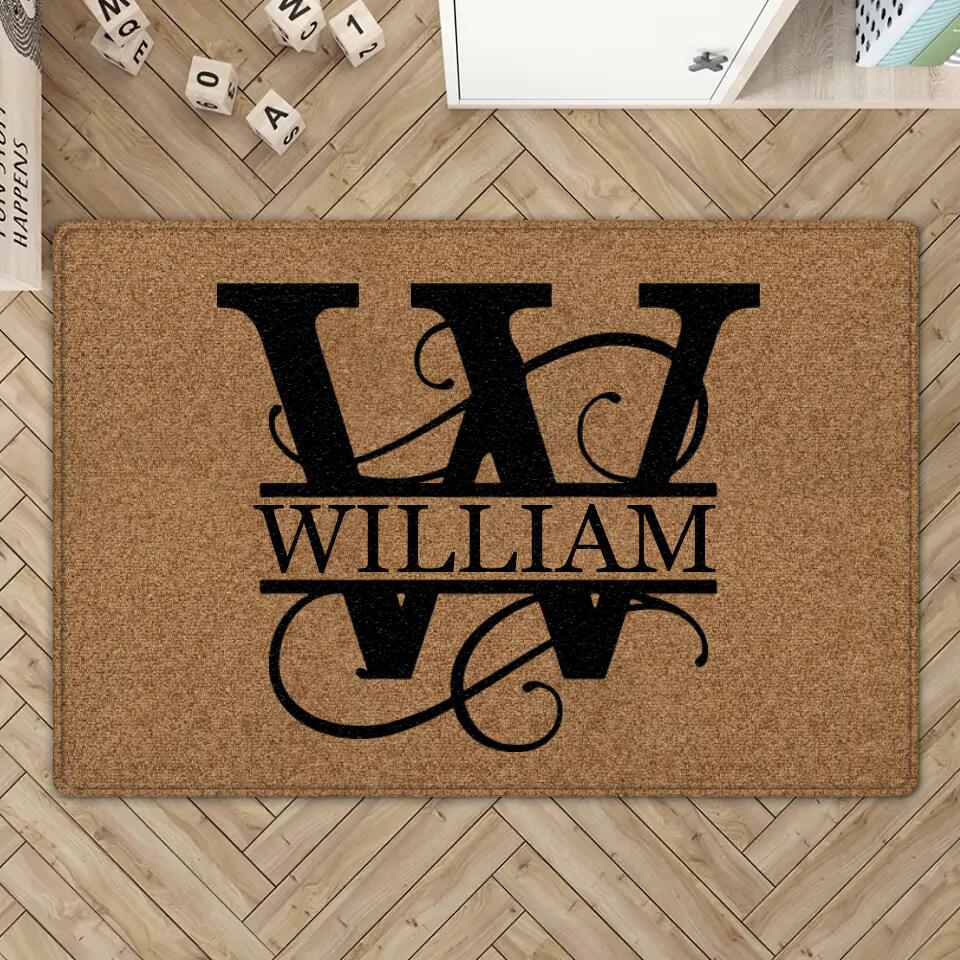 Custom Name Letter Monogram Doormat - House Warming Present Idea - Birthday Gifts