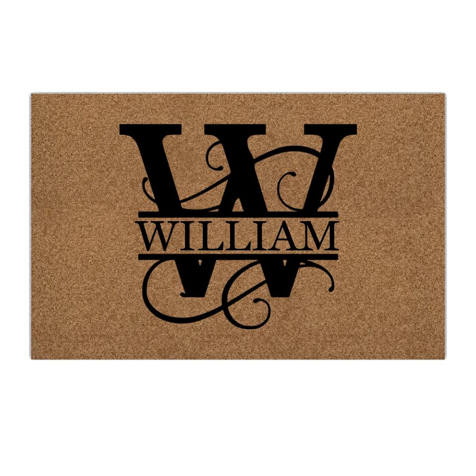 Custom Name Letter Monogram Doormat - House Warming Present Idea - Birthday Gifts