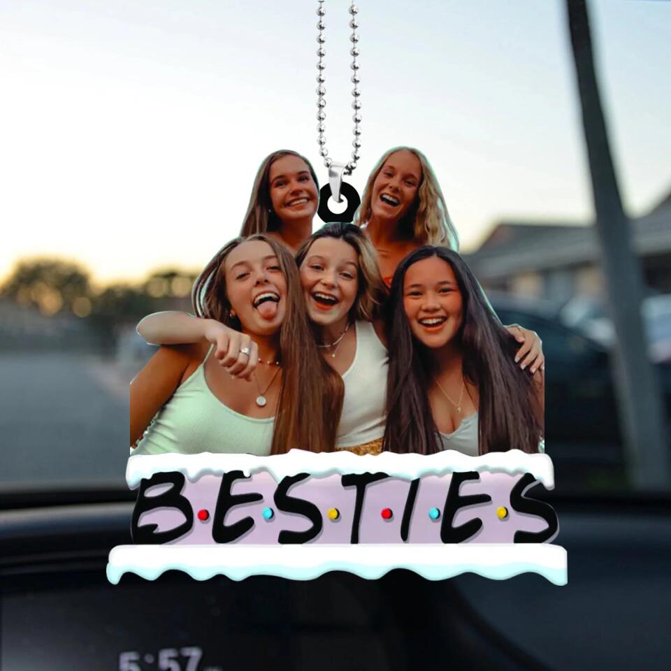 Bestie Custom Photo Background Removal - Personalized Car Ornament