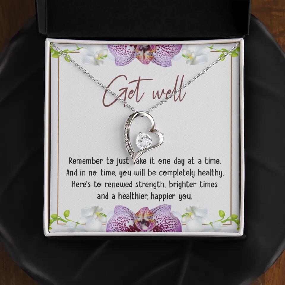Get Well, Remember To Just Take It One Day At A Time - Love Knot Necklaces - Get Well Surgery Gift