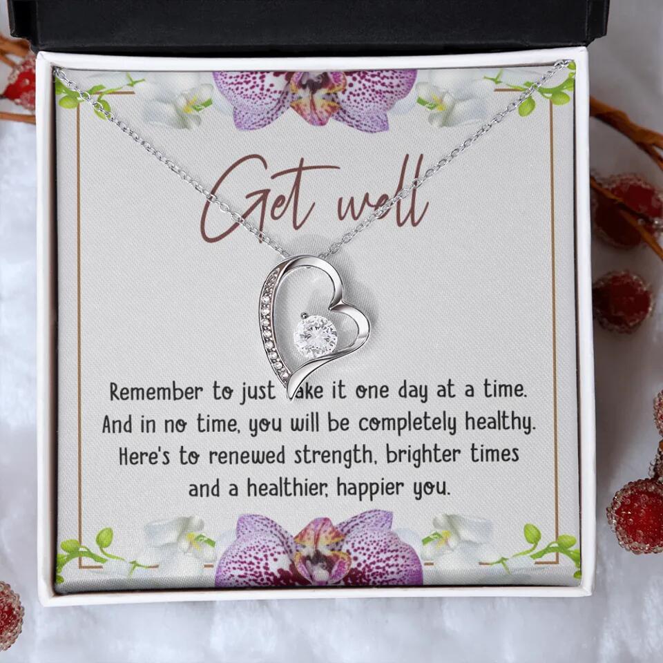 Get Well, Remember To Just Take It One Day At A Time - Love Knot Necklaces - Get Well Surgery Gift