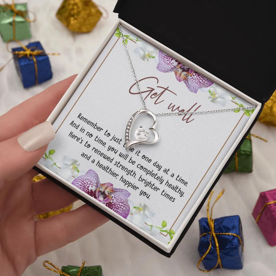 Get Well, Remember To Just Take It One Day At A Time - Love Knot Necklaces - Get Well Surgery Gift