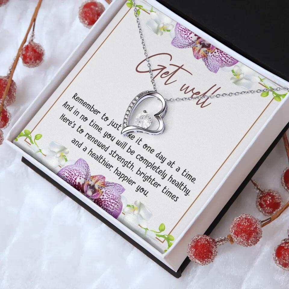 Get Well, Remember To Just Take It One Day At A Time - Love Knot Necklaces - Get Well Surgery Gift