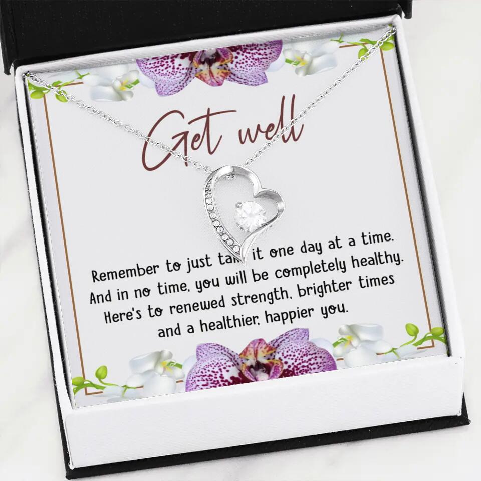 Get Well, Remember To Just Take It One Day At A Time - Love Knot Necklaces - Get Well Surgery Gift