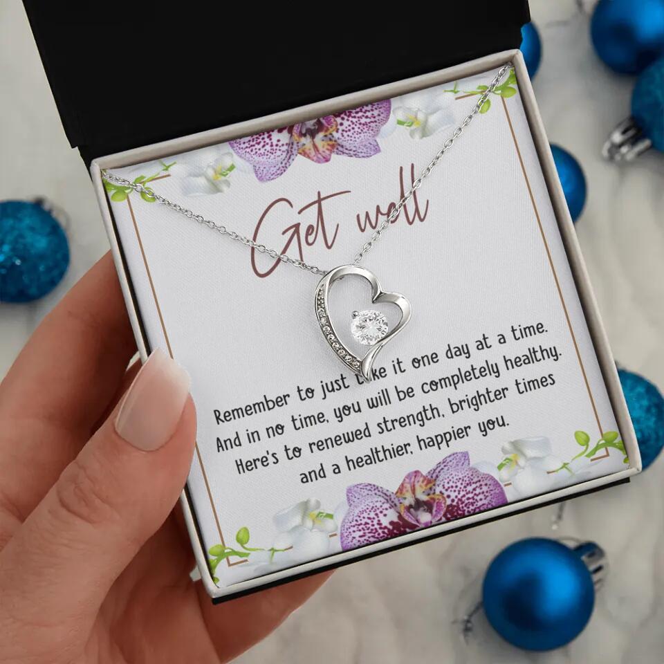 Get Well, Remember To Just Take It One Day At A Time - Love Knot Necklaces - Get Well Surgery Gift