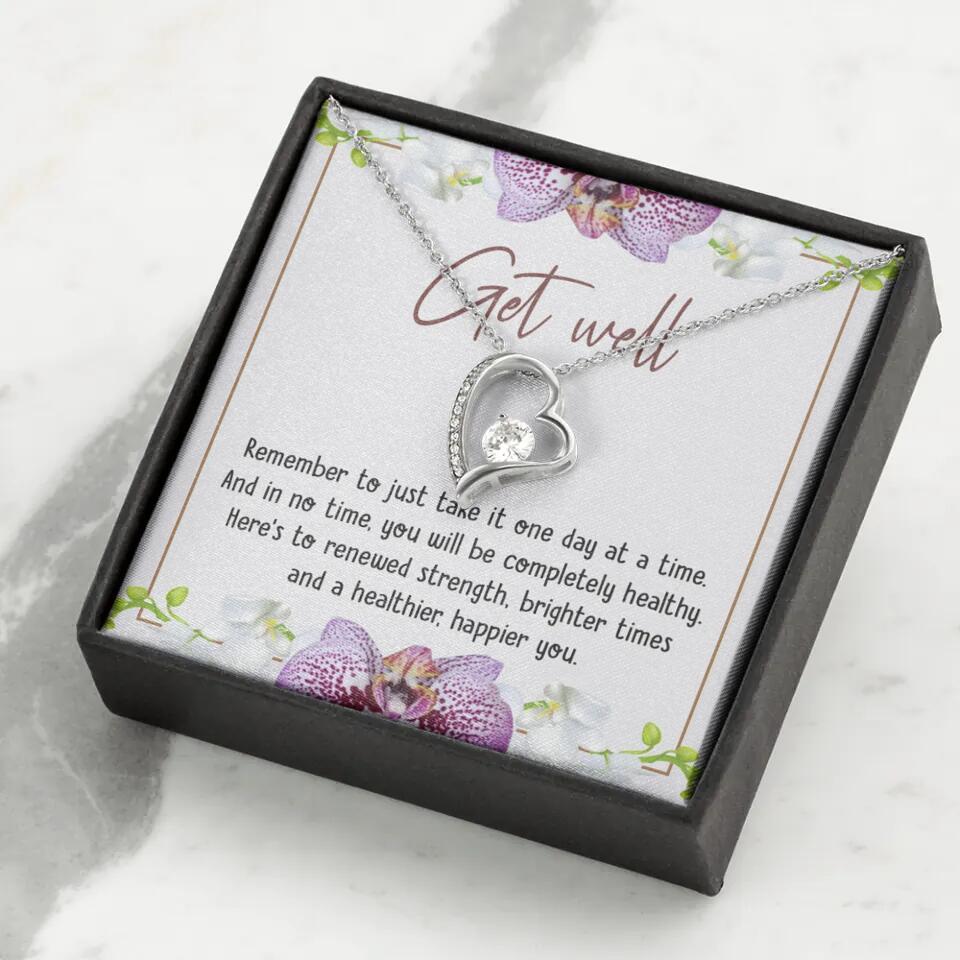 Get Well, Remember To Just Take It One Day At A Time - Love Knot Necklaces - Get Well Surgery Gift