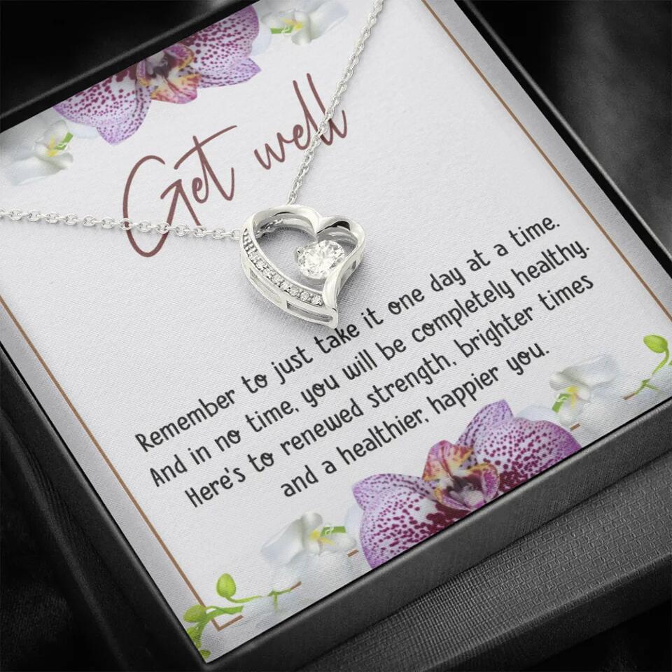 Get Well, Remember To Just Take It One Day At A Time - Love Knot Necklaces - Get Well Surgery Gift