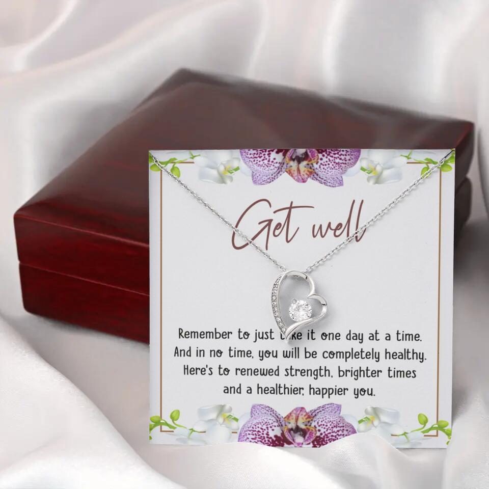 Get Well, Remember To Just Take It One Day At A Time - Love Knot Necklaces - Get Well Surgery Gift
