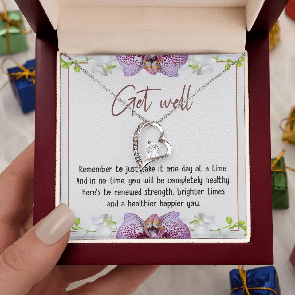 Get Well, Remember To Just Take It One Day At A Time - Love Knot Necklaces - Get Well Surgery Gift
