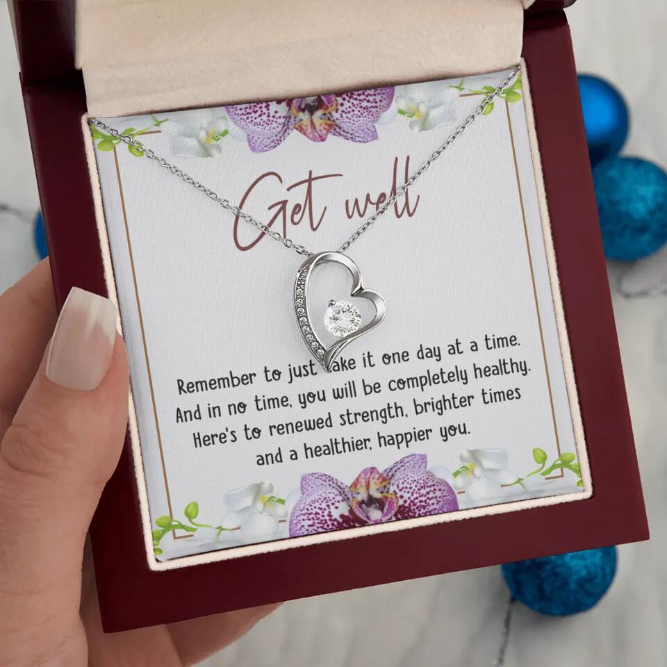Get Well, Remember To Just Take It One Day At A Time - Love Knot Necklaces - Get Well Surgery Gift