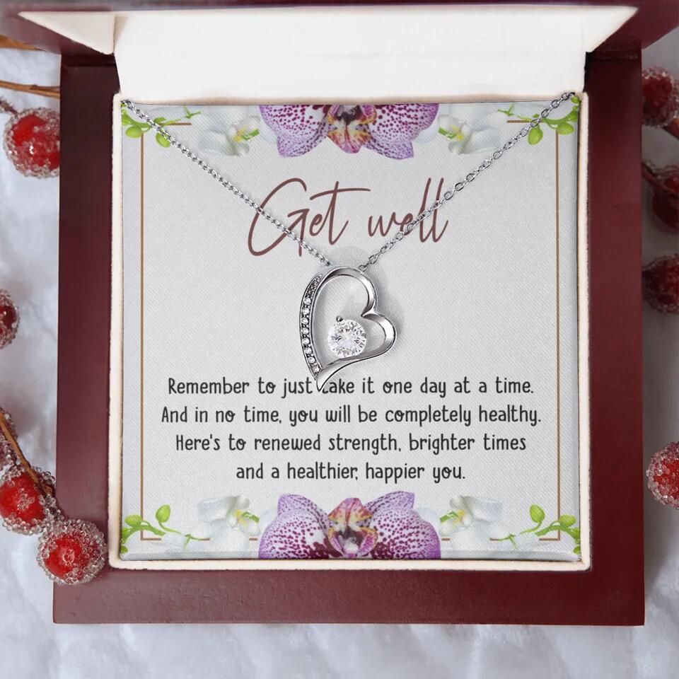 Get Well, Remember To Just Take It One Day At A Time - Love Knot Necklaces - Get Well Surgery Gift