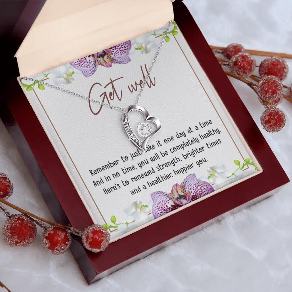 Get Well, Remember To Just Take It One Day At A Time - Love Knot Necklaces - Get Well Surgery Gift