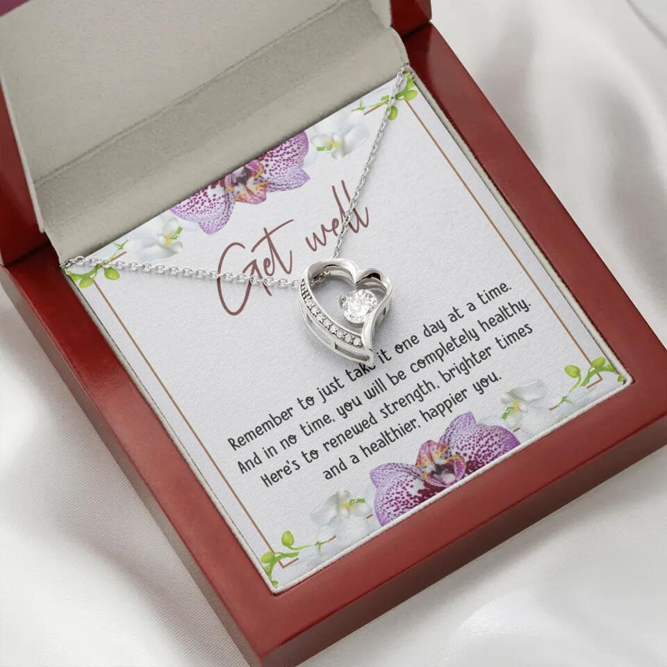 Get Well, Remember To Just Take It One Day At A Time - Love Knot Necklaces - Get Well Surgery Gift