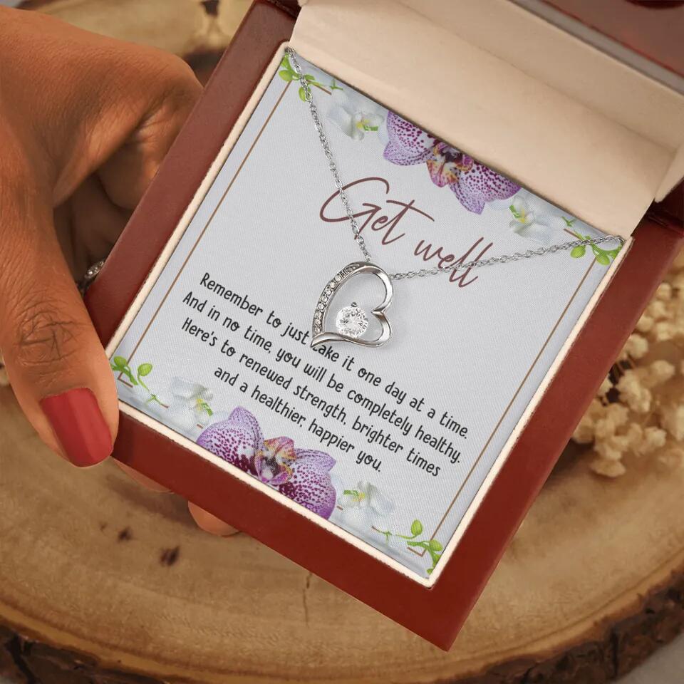 Get Well, Remember To Just Take It One Day At A Time - Love Knot Necklaces - Get Well Surgery Gift