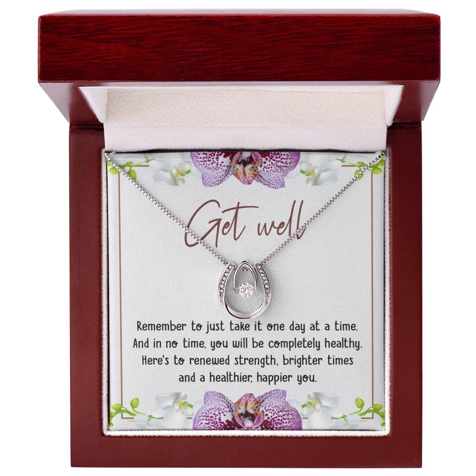 Get Well, Remember To Just Take It One Day At A Time - Love Knot Necklaces - Get Well Surgery Gift