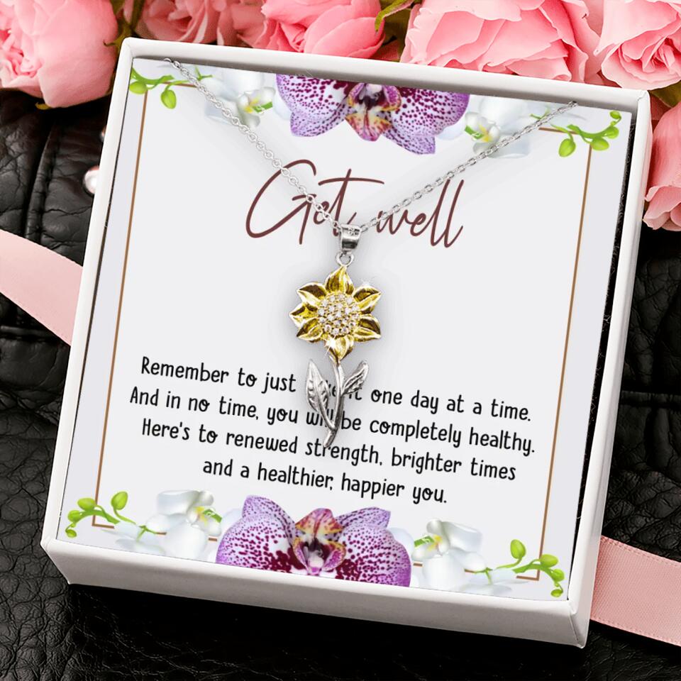 Get Well, Remember To Just Take It One Day At A Time - Love Knot Necklaces - Get Well Surgery Gift