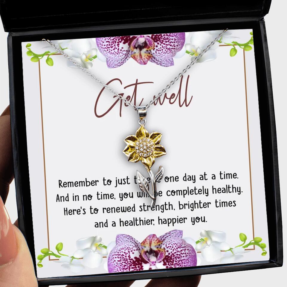 Get Well, Remember To Just Take It One Day At A Time - Love Knot Necklaces - Get Well Surgery Gift