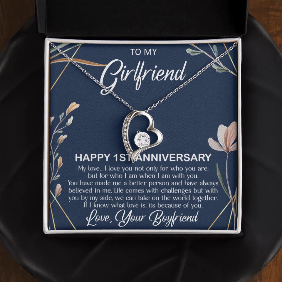Personalized Valentine Gifts - Happy 1 Month 1st To My Girlfriend Personalized Jewelry